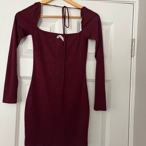 Maroon sparkly homecoming dress